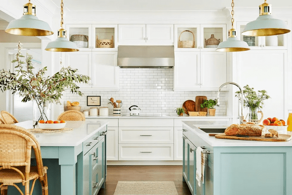 طراحی آشپزخانه با کابینت سفید - 13